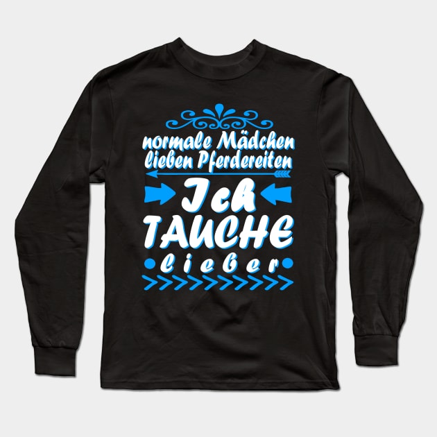 Tauchen Mädchen Frauen Scuba Delfin Spruch Long Sleeve T-Shirt by FindYourFavouriteDesign